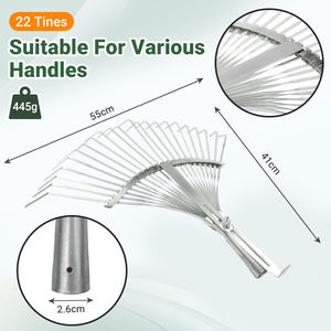 On99 מתכווננת 22-tine מגלשן גינה נשלף-רב תכליתי לניקוי חצר יעיל ניקוי דשא מיטת פרחים - Product Image 3