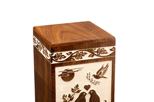 โกศใส่เถ้ากระดูกโรสวู้ดพร้อมรูปนกทำจากไม้ที่ระลึกสำหรับตกแต่ง - Product Image 4