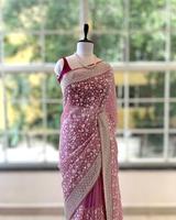 Designer indien dernier saree accrocheur sari indien traditionnel exclusif fête festival porter des vêtements de mariée riche look sari