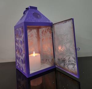 Linterna de mesa de hierro de Metal hecha a mano con patrón de hojas diseño agradable portavelas de Navidad para la decoración del hogar y el jardín - Product Image 5