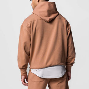 2024 hommes haute qualité coton pull à capuche tissu épais personnalisé goutte épaule polaire surdimensionné en relief impression 3D à capuche - Product Image 3