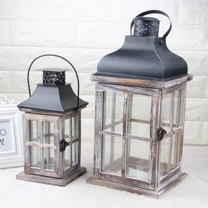 Linternas de vela de madera más vendidas con mango de metal para colgar en Navidad y bodas y decoración de suelo en la sala de estar - Product Image 5