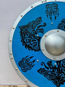 Hand-Carved <strong>Blue</strong> <strong>Dragon</strong> Viking Medieval Shield &amp; Wall Decor by Eternal Echoes Gift by <strong>Knives</strong> Manufacturer