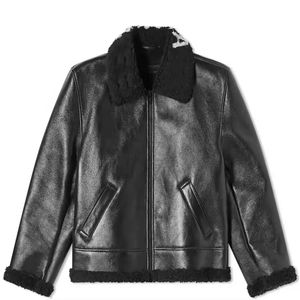 Veste d'hiver pour homme en cuir véritable, 100% cuir, doublure en laine, coupe-vent chaud, fermeture éclair sur le devant, vêtement d'extérieur - Product Image 1