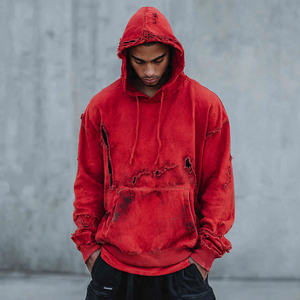 Conjunto Deportivo de Felpa con Hombros Caídos, Bordado y Desgastado para Hombre, Sudadera Extra Grande, Pantalones Deportivos Holgados, Conjunto de Invierno Ecológico - Product Image 2