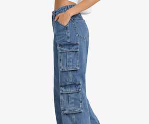 Rixo Enterprises Women's High Street Solid Mid Waist Flat Front Loose Fit Straight Full Length Customizable <b>Pants</b> 100% Cotton - Product Image 2