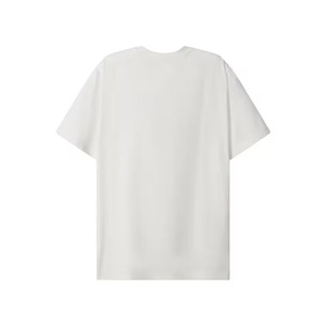 T-shirt décontracté pour homme en coton 100 % respirant, coupe classique, avec motif uni sur le col et le bas du tissu - Product Image 2