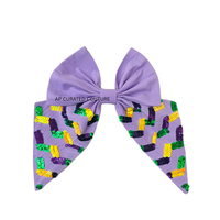 Nœuds personnalisés en sequins et perles, élégants et faits à la main, avec emballage cartonné, pour fêtes et célébrations du Mardi Gras