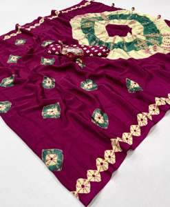 Satén Crape de excelente calidad con el fabricante y proveedor de saris impresos Ajrak de Surat a la tarifa más baja - Product Image 6