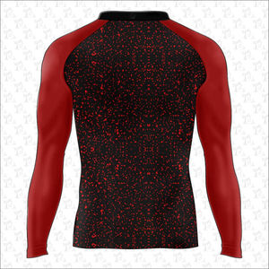 เสื้อรัดกล้ามเนื้อสีดำแบบกำหนดเองสำหรับผู้ชาย แห้งเร็ว ระบายอากาศได้ดี แขนยาว สำหรับบราซิลเลียนยิวยิตสู  แบบพิมพ์ลายซับลิเมชั่น  เป็นมิตรกับสิ่งแวดล้อม - Product Image 4