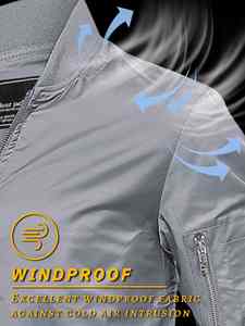 <b>Men</b> <b>Bomber</b> Windbreaker <b>Jacket</b> Casual Streetwear Pilot Baseball Fashion Outerwear - Product Image 4