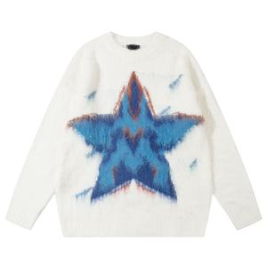 Nouveau design en gros sur mesure femmes à manches longues col rond pull en mohair pull tricoté couleur unie surdimensionné pull ample - Product Image 6