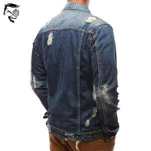 Chaqueta de mezclilla desgastada 2025, ropa de calle Unisex informal, abrigos de mezclilla azul con decoración de botones, OEM personalizado para invierno - Product Image 5