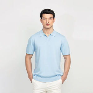 Camisetas Polo de Manga Corta para Hombre, Ligeras, Ajustadas, con Dobladillo Acanalado, sin Botones, Lisas, con Logotipo Personalizado, Nuevas, Coloridas, de Algodón para Verano - Product Image 1