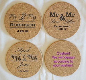 Posavasos Redondos Clásicos Ecológicos Personalizados, Posavasos de Madera Extra Gruesos de 4 Pulgadas de Diámetro, Reutilizables con Borde - Product Image 3