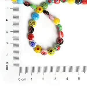Perles de verre colorées Millefiori Murano 6mm 8mm 10mm pièce plate pour la fabrication de bijoux perles au chalumeau en cristal - Product Image 2