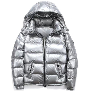 Veste d'hiver chaude coupe-vent de luxe pour homme, veste matelassée brillante, veste d'extérieur épaisse en duvet pour homme - Product Image 1