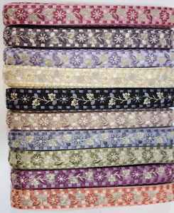 Wholesale Floral Embroidered Vintage Ethnic Style Tulle Lace Craft Trimming Border Colorful Mesh Embroidery Lace Trim - Product Image 2