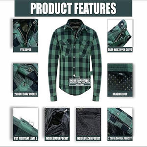 Venta al por mayor UL Certificado CAT2 Impresión FR Plaid Camisa resistente al fuego Mecánico Ropa DE TRABAJO Camisas de trabajo de soldadura - Product Image 6