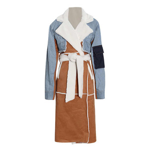 Latest Winter Ladies Varsity Jacket Fashionable <b>Leather</b> <b>Coat</b> <b>Fur</b> Decoration Long Clothing for Adults XL Size Plain Dyed for - Product Image 1