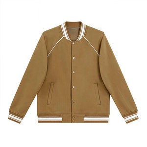 Embroidery Unisex Varsity Windbreaker Jacket with Stand Collar and Front Logo <b>Heated</b> Breathable Winter <b>Coat</b> - Product Image 4