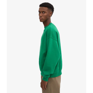 Sweat-shirt à col rond surdimensionné pour homme, vert uni, en molleton, pull décontracté, tricot à manches longues, coupe classique, pour l'automne - Product Image 4