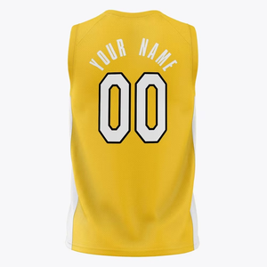 Personalized Basketball Jerseys Yellow & <b>White</b> <b>Panels</b> Custom Team Uniforms with Name & Number OEM Custom Print Team Sportswear - Product Image 3