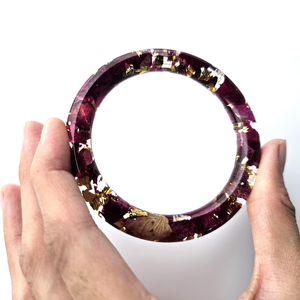 Bracelet jonc en résine épaisse de qualité supérieure, écologique, de style traditionnel, finition brillante, fait à la main, pour femmes, idéal pour les fêtes - Product Image 5