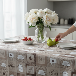 Reusable Soft PVC Modern Home <b>Table</b> Protector Transparent Scratch-Resistant Floral Woven Design Eco-Friendly Waterproof Oilproof - Product Image 1
