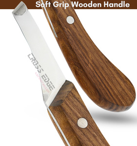 Farrier Tools cuchillo curvo para pezuña de caballo cuchillo para recortar pezuñas herrador cuchillo para pezuña equipo de aseo de caballos cuchillas de acero inoxidable - Product Image 5