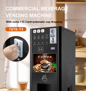 Đồng xu thương mại và thẻ <span class=keywords><strong>IC</strong></span> hoạt động cà phê hòa tan Máy bán hàng tự động nước nóng và ấm với tính năng tự động làm sạch - Product Image 3