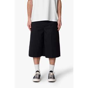 Shorts amples plissés noirs personnalisables avec logo OEM pour hommes, coupe décontractée, en coton et viscose, couleur unie, décontractés, respirants, pour l'été, fournisseur en gros - Product Image 6
