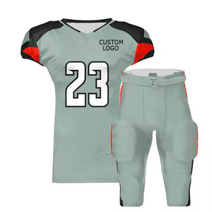 Uniforme de football américain de haute qualité personnalisé imprimé par transfert thermique 100% polyester à séchage rapide et respirant pour hommes à manches courtes - Product Image 2