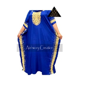Elegant Loose Fit Rayon Kaftan Abaya Maxi <b>Dress</b> <b>for</b> Women Chiffon Fabric with Lace Embroidery <b>for</b> Ramadan <b>Eid</b> Festive Wear - Product Image 2