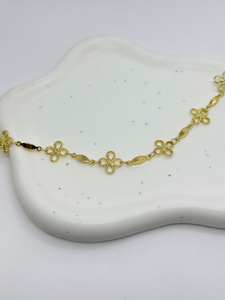 Moonriver สร้อยคอทองคำ18K สำหรับผู้หญิง, สร้อยโชคเกอร์ประดับด้วยลูกปัดทองแดงเหมาะสำหรับใส่ในฤดูร้อน - Product Image 3