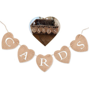 พวงดอกไม้ทำจากปอกระเจารูปหัวใจขนาด9x9ซม. การ์ดแต่งงานแบบเรียบง่ายอุปกรณ์ตกแต่งฉากหลังสำหรับงานเลี้ยงวันเกิด - Product Image 1