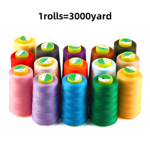 Fil à coudre en polyester 100% filé 40/2 <span class=keywords><strong>de</strong></span> couleur, prix d'usine, <span class=keywords><strong>grand</strong></span> stock, 3000 yards/rouleau, pour vêtements et chaussures, fil à coudre 40/2 - Product Image 3