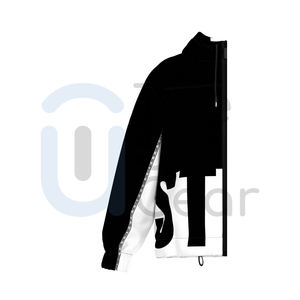 เสื้อนอกขี่มอเตอร์ไซด์สีดำสำหรับผู้ชาย, เสื้อแจ็คเก็ตขี่มอเตอร์ไซด์ผ้าไนลอนสีดำมีฮู้ดติดซิปเสื้อกันลม - Product Image 3