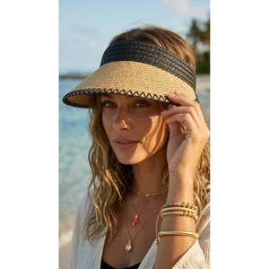 Casquette à visière tissée avec détails en zigzag camel, protection solaire, idéale pour un usage quotidien HSR2104 - camel2104 - Product Image 2