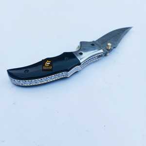 Couteau de poche multifonctionnel portable avec manche en corne de taureau noir - Product Image 3