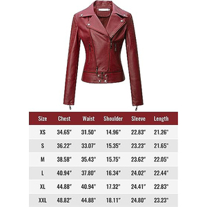 เสื้อผ้าสตรีทแวร์หนังแฟชั่นสำหรับผู้หญิงเสื้อแจ็กเก็ตไซส์ใหญ่ - Product Image 6