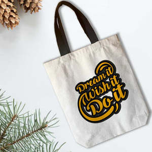 Dream It Durable Eco-Friendly Cotton Canvas Tote <b>Bag</b> Custom Pattern Medium <b>Long</b> Reusable for Daily Use Advertising Gifts Food - Product Image 1