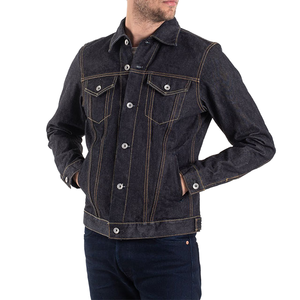 Chaqueta vaquera de algodón 100% ajustada Retro Vintage para hombre, abrigo de botonadura abrigo con una, chaleco vaquero lavado con solapa para otoño - Product Image 1