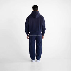 Suministro directo de fábrica, chándal de algodón 100% con logotipo personalizado impreso para hombre, conjuntos de moda informales transpirables para invierno de talla grande - Product Image 3