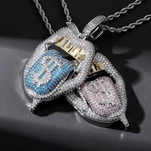 จี้เพชรมอยส์ซอไนต์ชุบทองคำขาว14K ช่วยเพิ่มความชัดเจน VVS เครื่องประดับชั้นดีสำหรับผู้ชายฮิปฮอปปาร์ตี้สุดเก๋ไม่เหมือนใคร - Product Image 1