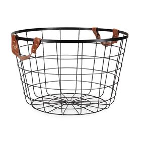 Panier de rangement au design moderne pour la maison, panier au design moderne en finition peinture poudre noire, artisanat, panier de rangement - Product Image 1