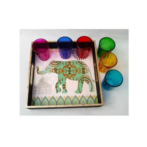 Bandeja de servicio clásica Bandera rusa vintage Esmalte Bebida Decorativo Logotipo personalizado Imprimir Bandejas de servicio elegantes - Product Image 6