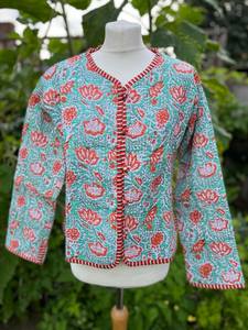 เสื้อโค้ทผ้าฝ้ายโบฮีเมียนสำหรับผู้หญิงเสื้อแจ็กเก็ตนักบินอินเดียแบบกลับด้านได้สำหรับใส่ในฤดูหนาว - Product Image 4