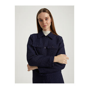 Chemise Jacquard pour Femme BGN avec Détails en Cuir, Modèle de Veste Élégante W24J463 - Product Image 4