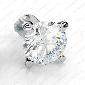 Pendientes de Moissanita Cultivada en Laboratorio de 2.00 CT, Modernos, con 4 Puntas Curvas, Oro Rosa, Cierre de Rosca, Plata de 14K, para Compromiso o Aniversario - Product Image 4